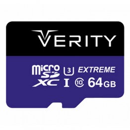 Verity Extreme MicroSD XC Card UHS-I Class 3 - 64GB